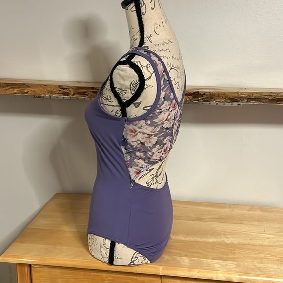 Balera Purple & Floral Leotard Medium Adult - Picture 2 of 8